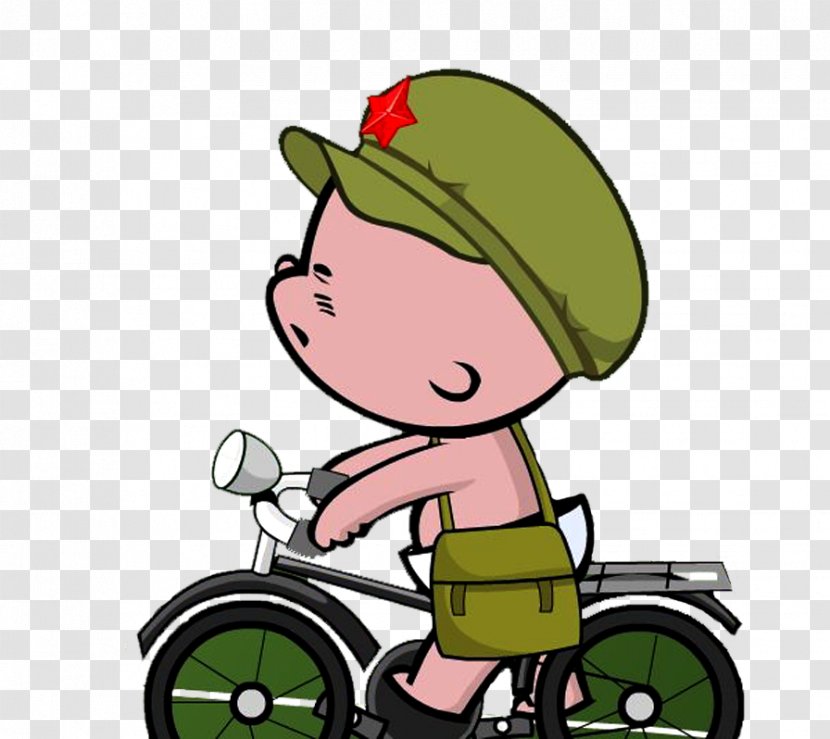 Bicycle Illustration - Cartoon - Soldier Creative Transparent PNG