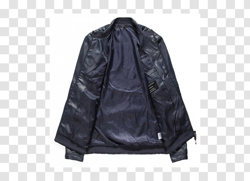 Leather Jacket Pocket Parka Hood Transparent PNG