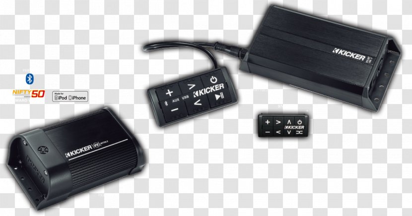Kicker 200 Watt 2-channel Bluetooth Weatherproof Compact Amplifier Audio Power Loudspeaker - Alpine Electronics - Active Noise Control Transparent PNG