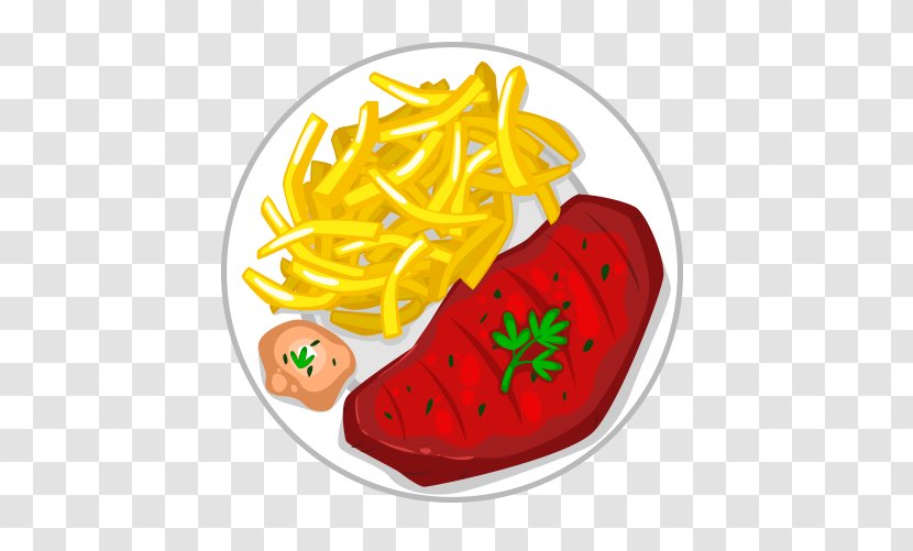 French Fries Vegetable Beefsteak Junk Food Fast - Merienda Transparent PNG