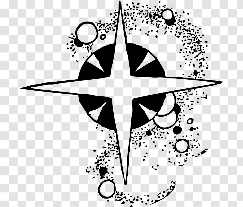 Outer Space Clip Art - Black And White - Star Decoration Transparent PNG