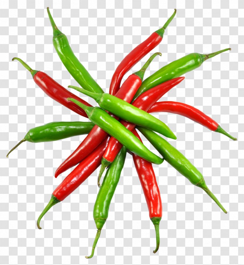 Chili Pepper Con Carne Birds Eye Cayenne Bell - Pungency - Red And Green Chilli Transparent PNG