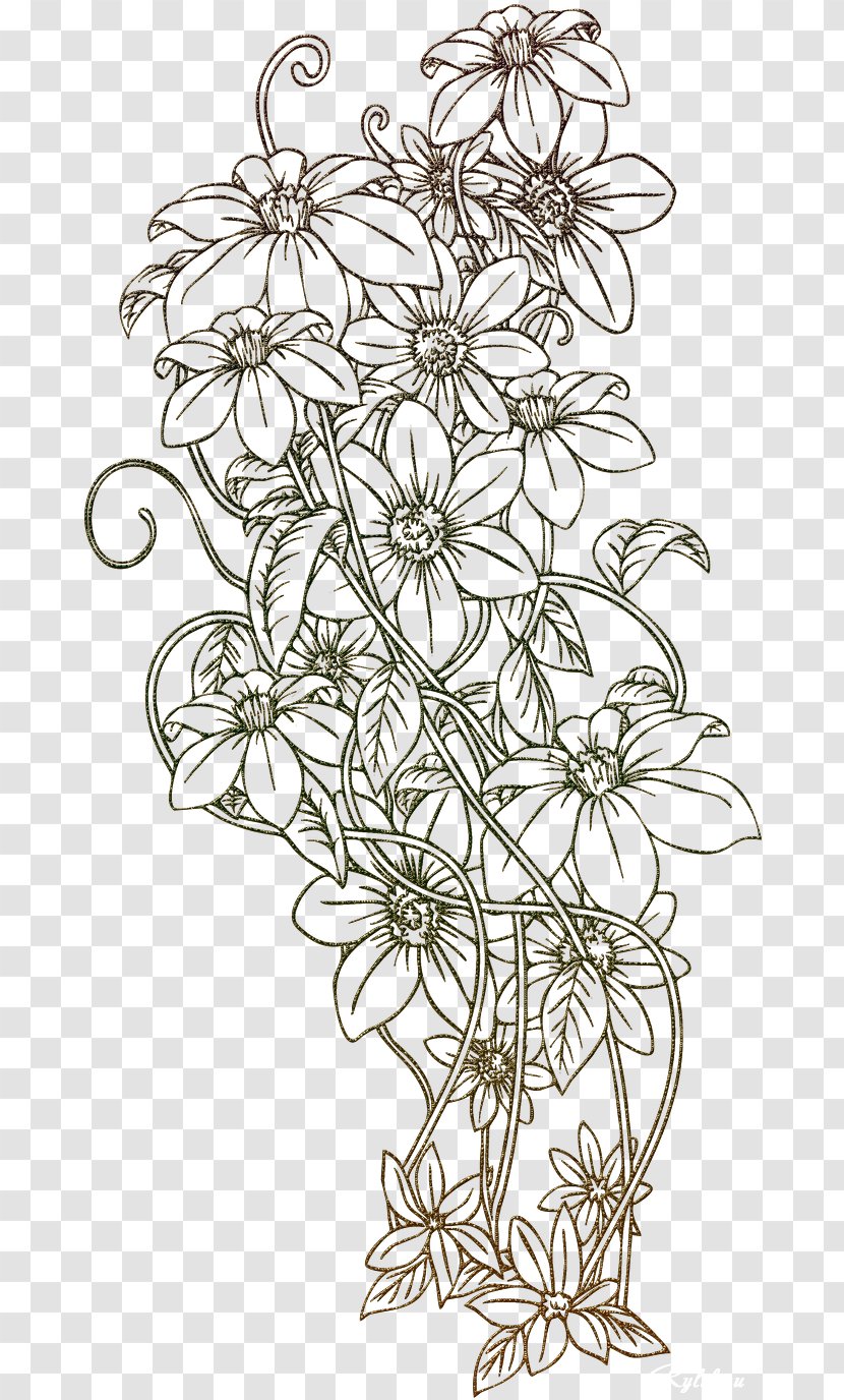 Flower Floral Design Pattern - Digital Image - Gold Flowers Transparent PNG