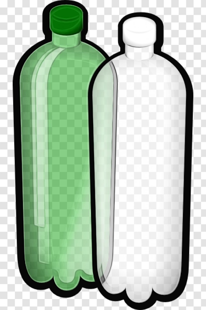 Plastic Bottle - Watercolor - Tableware Cylinder Transparent PNG