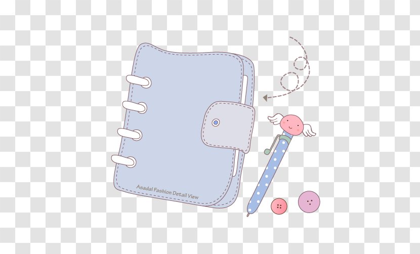 Laptop Notebook Pen - Pink - Cartoon Blue-gray And Transparent PNG
