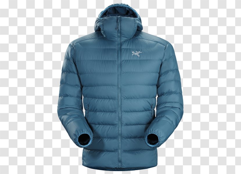 Hoodie Arc'teryx Jacket Down Feather Clothing - Collar Transparent PNG