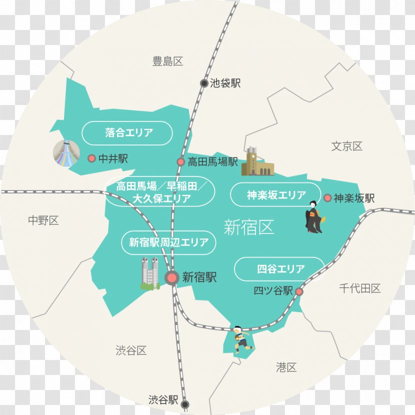 Host And Hostess Clubs Shinjuku TOP DANDY Blog Association - Employment Website - Main Map Transparent PNG
