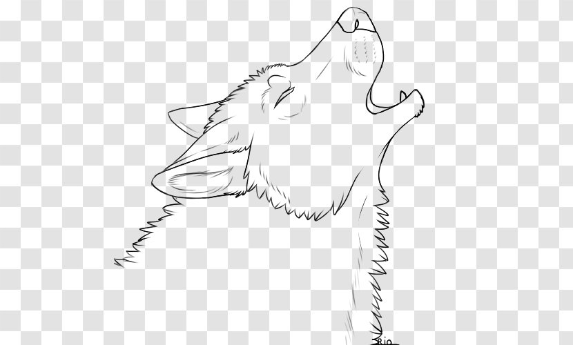 Gray Wolf Line Art Drawing Clip - Tree - Howling Transparent PNG