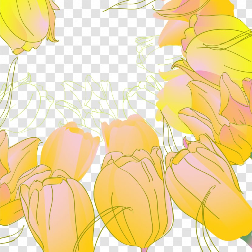 Euclidean Vector Tulip Flower - Tree - Hand Painted Tulips 5 Transparent PNG