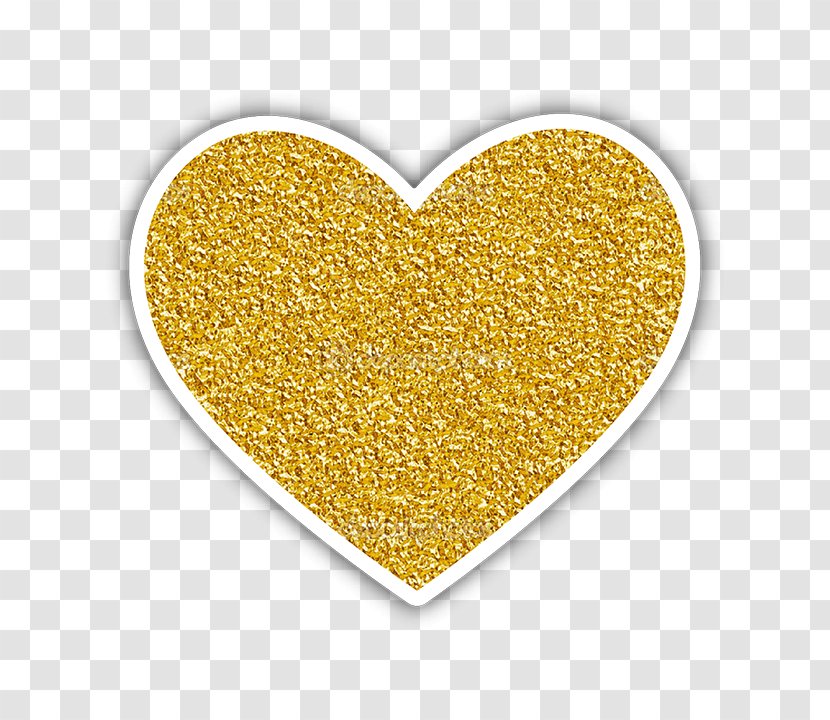 Sticker Heart Gold Clip Art - Love - Salam Stickers Transparent PNG
