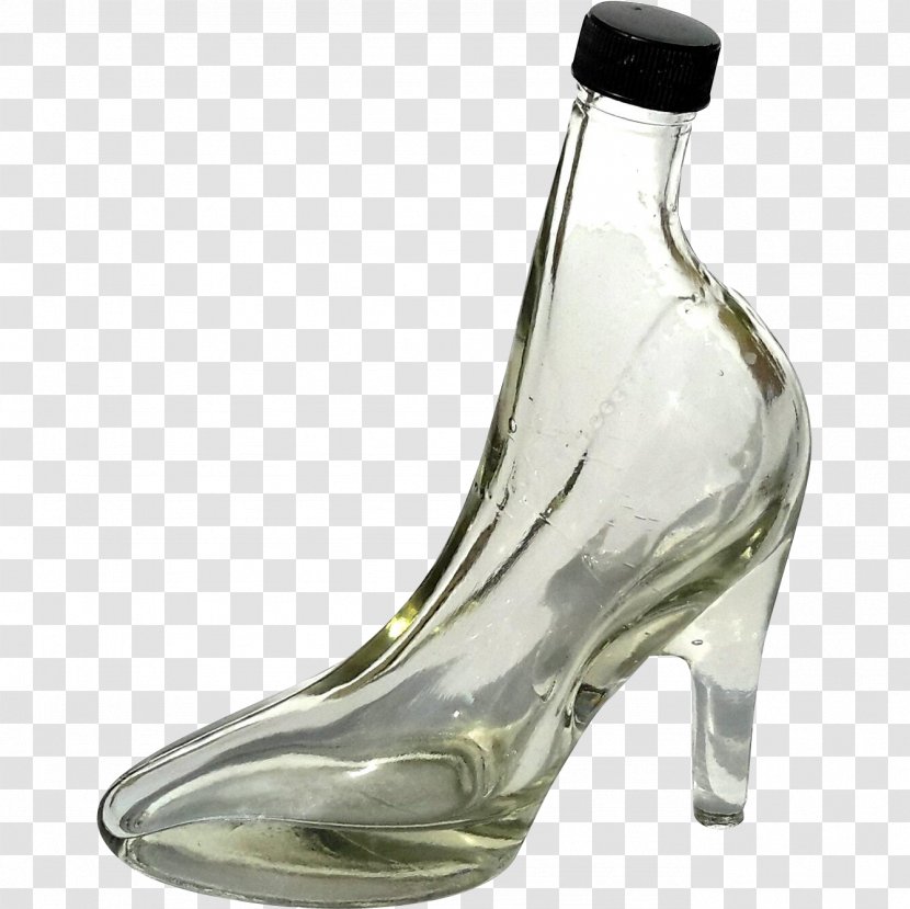 Glass Bottle Slipper High-heeled Shoe Transparent PNG