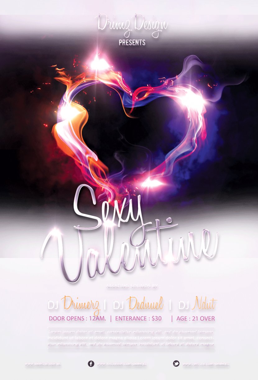 Flame Heart Light Download Poster - Of Love Valentine's Day PSD Transparent PNG