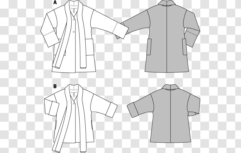 Jacket Coat Dress Burda Style Pattern - Shoulder Transparent PNG