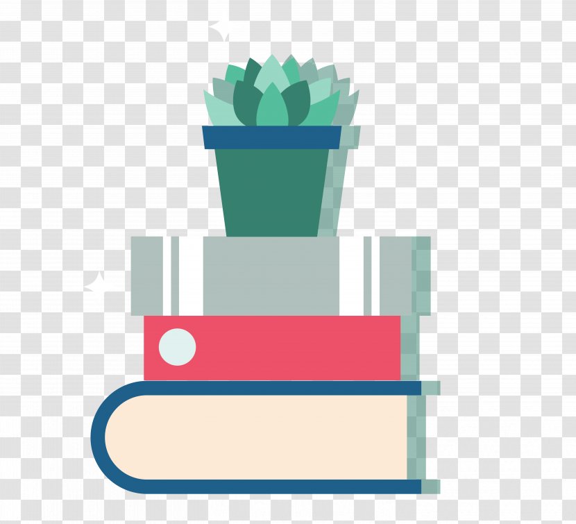 Euclidean Vector Poster Clip Art - Book Flowerpot Transparent PNG