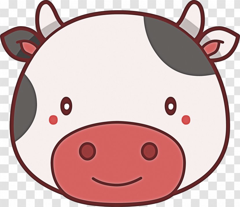 Pig Cartoon - Head - Livestock Smile Transparent PNG