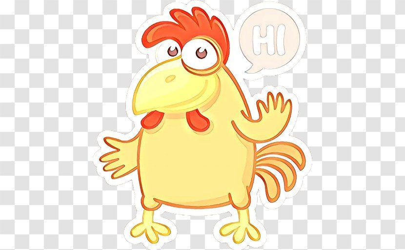 Cartoon Chicken Rooster Clip Art Bird - Sticker Beak Transparent PNG