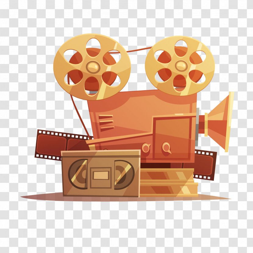 Movie Projector Download Clip Art - Orange - Hand-painted Transparent PNG