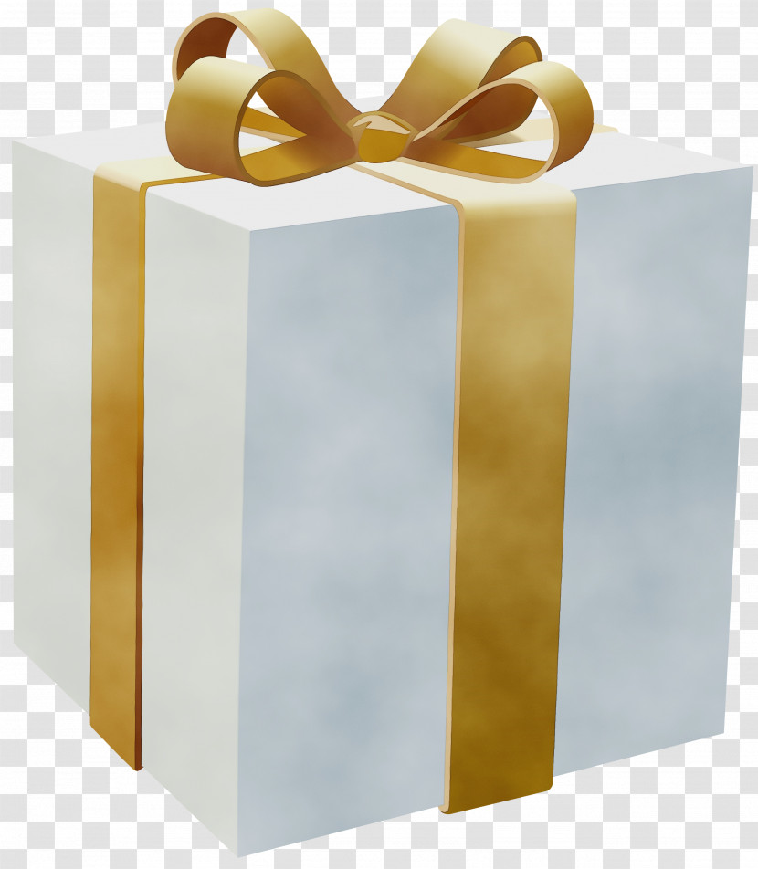 Ribbon Yellow Present Box Gift Wrapping Transparent PNG