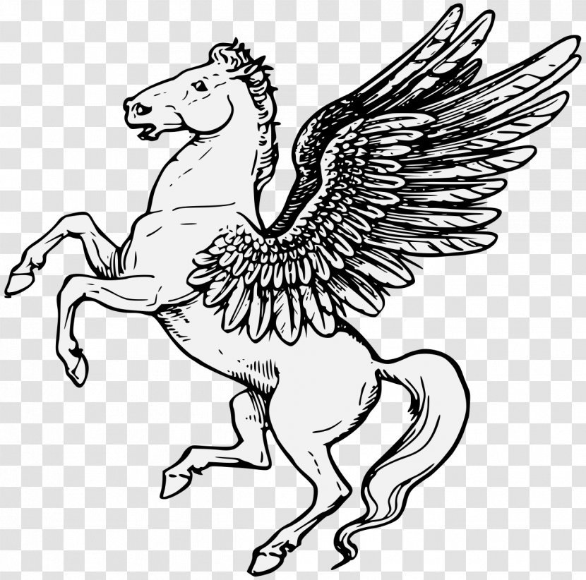 Pegasus Image Heraldry Drawing Unicorn - Mane - Pear Badge Transparent PNG