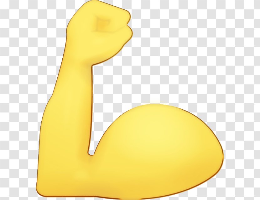 Muscle Arm Emoji - Yellow Exercise Transparent PNG