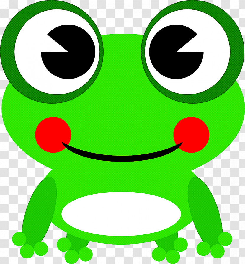 Green Frog Cartoon Smile Toad Transparent PNG