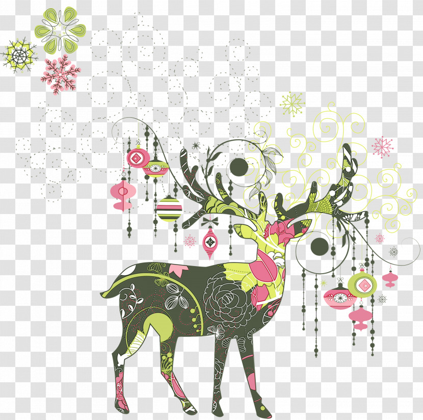 Cartoon Deer Plant Transparent PNG