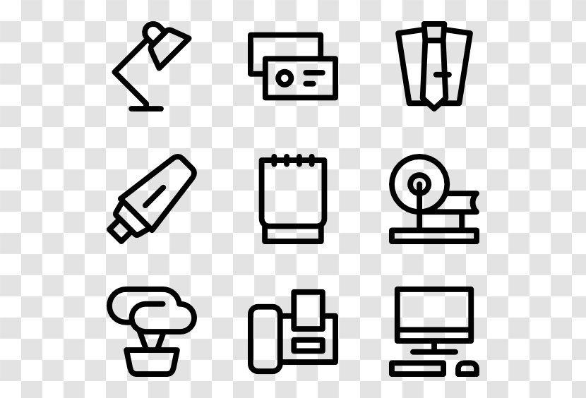 Hobby Icon Design Clip Art - Black And White - Office Elements Transparent PNG