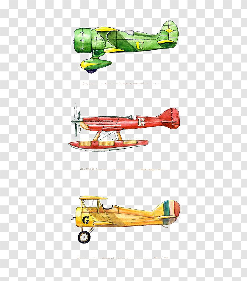 Airplane Aircraft Watercolor Painting Laird Super Solution Illustration - Glider - Cartoon Transparent PNG