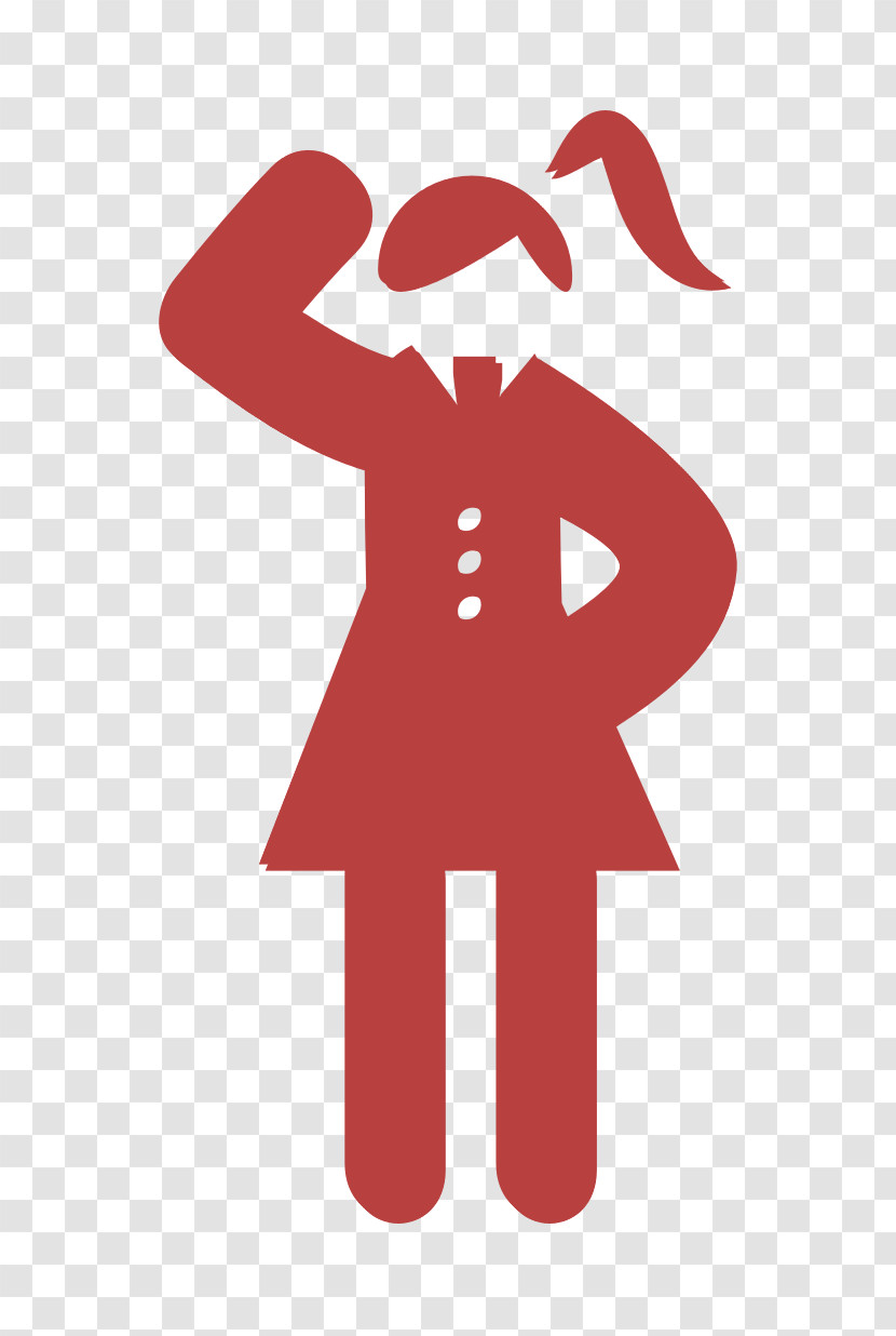 People Icon Girl Icon Scholar Girl Front Icon Transparent PNG