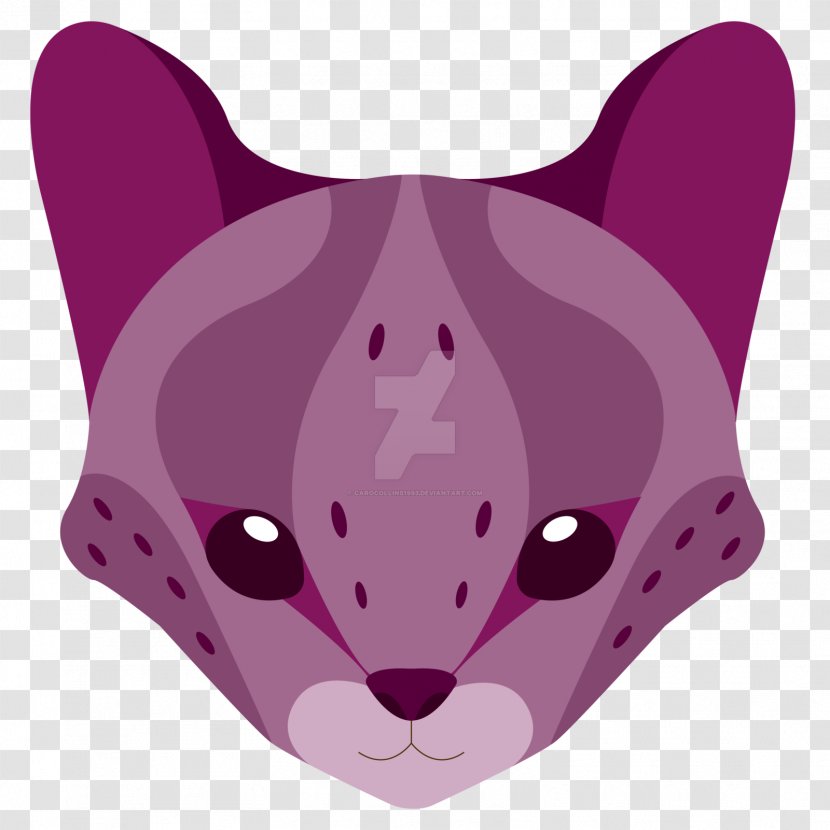 Whiskers Cat Serval Logo - Small To Medium Sized Cats - Magenta Vector Transparent PNG