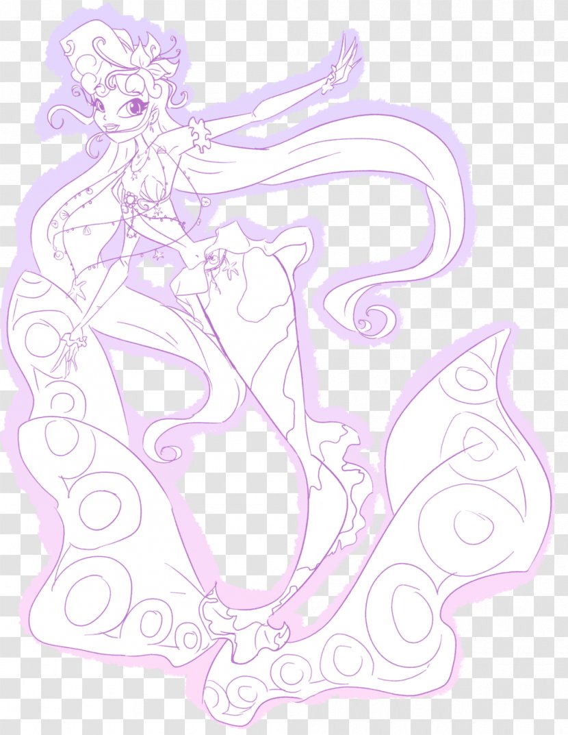 Fairy Visual Arts Line Art Sketch - Tree - Mermaid Transparent PNG