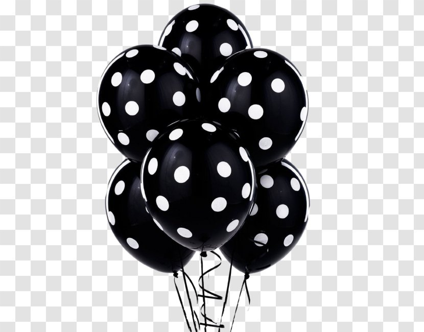 Balloon Polka Dot Party White Birthday - Black Transparent PNG