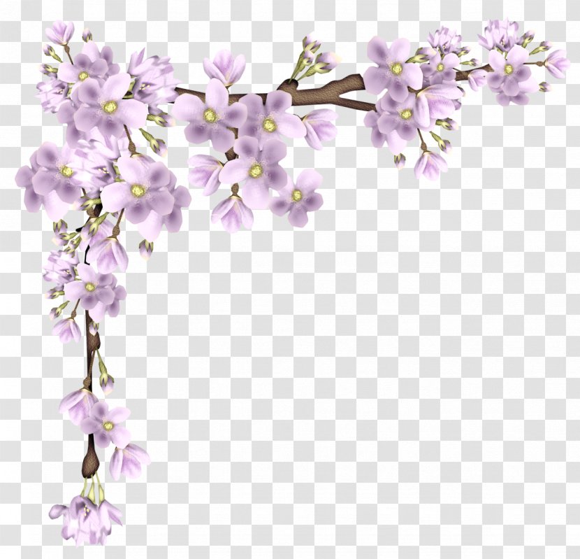 Flower Branch Clip Art - Blossom - Pink Spring Picture Transparent PNG
