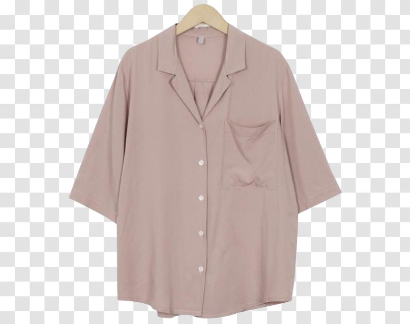 Sleeve Coat Button Outerwear Blouse - Pink Transparent PNG