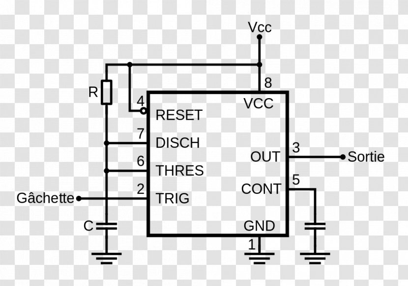 Diode 555 Timer IC Diagram Integrated Circuits & Chips Electronics - Ic Transparent PNG