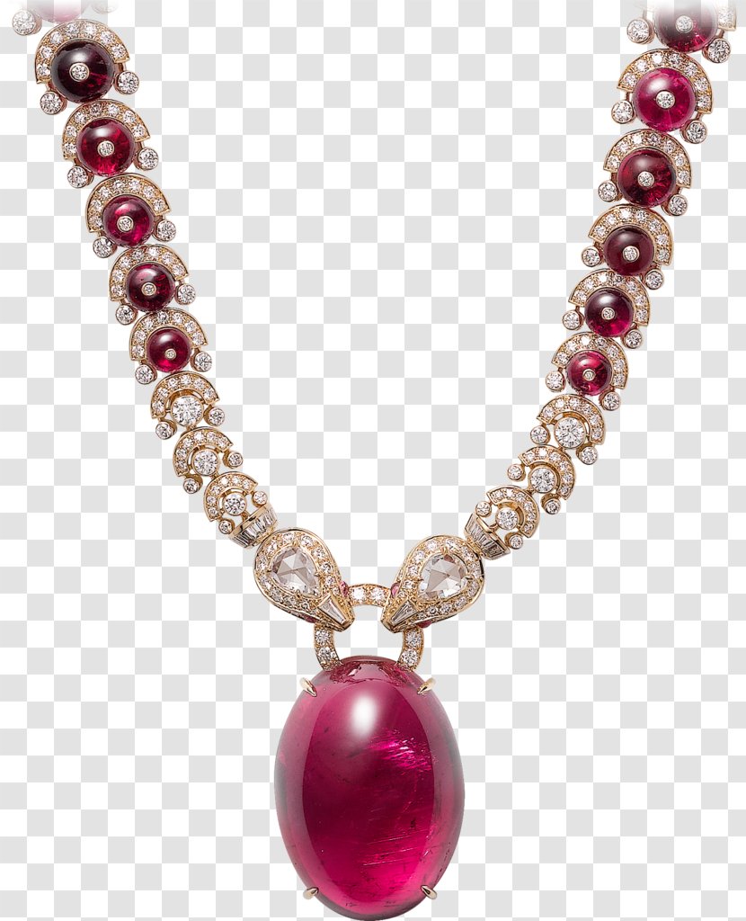 Pearl Jewellery Necklace Cartier Gold - Ruby Transparent PNG