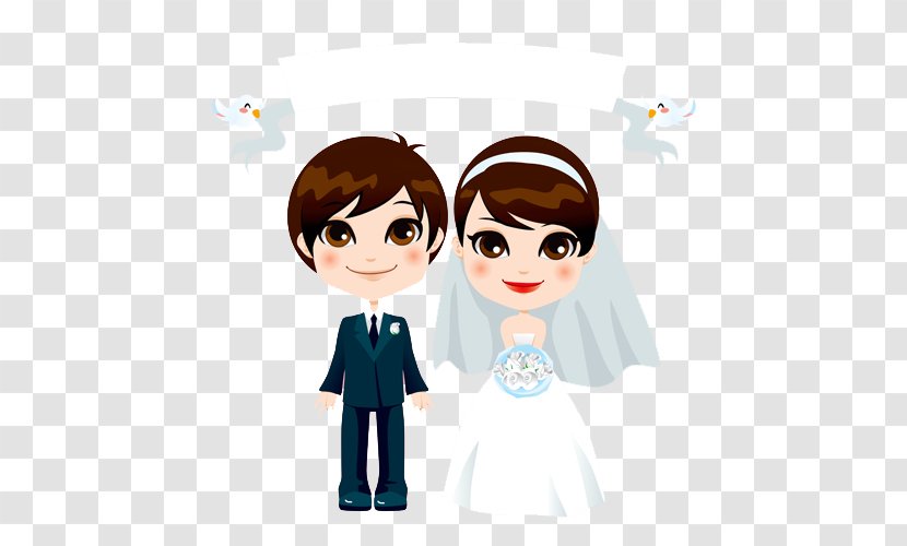 Couple Stock Illustration Clip Art - Frame - Creative Cartoon Wedding Marriage Transparent PNG