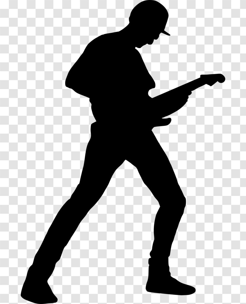 Electric Guitar Silhouette Guitarist Bass - Flower Transparent PNG