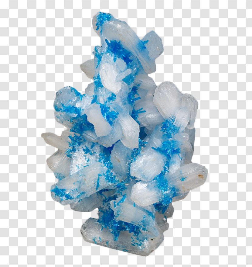 Crystal Blue Cavansite Mineral Stilbite - Silhouette - Stone Transparent PNG