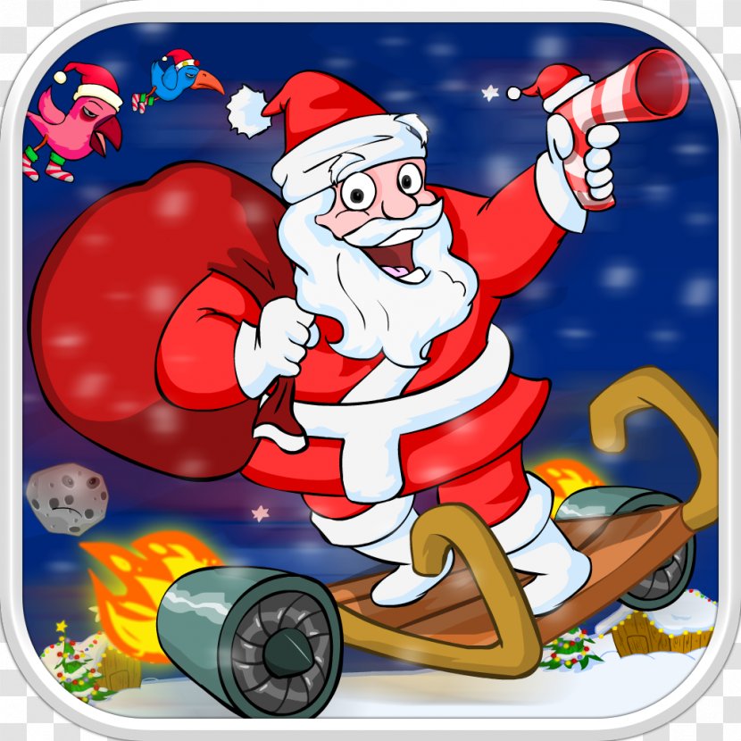 Santa Claus Christmas Ornament Cartoon - Art - Sleigh Transparent PNG