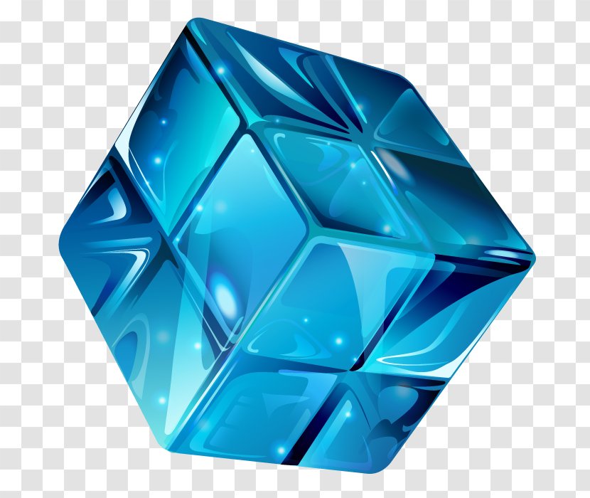 Web Banner Cube - Aqua - Lifelike Crystal Transparent PNG