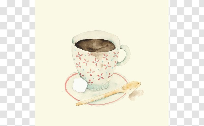 Coffee Cafe Watercolor Painting Illustrator Transparent PNG