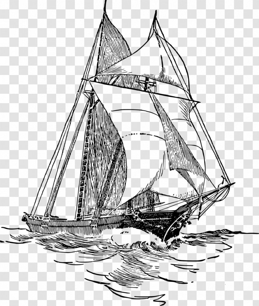 Sailing Ship Drawing Sailboat - Tartane Transparent PNG