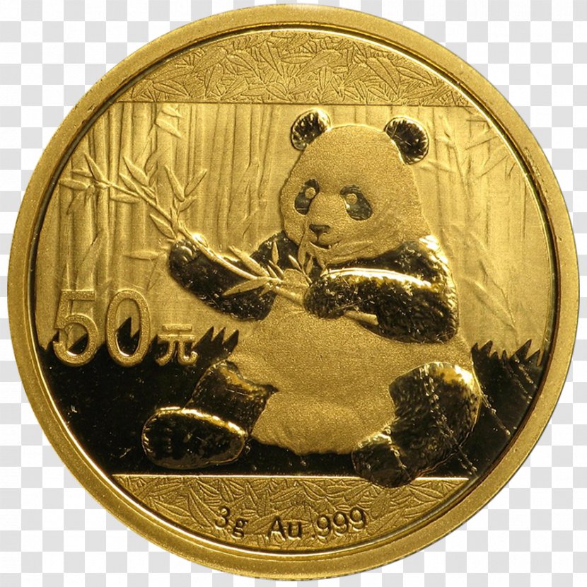 Giant Panda Chinese Gold Bullion Coin - Coins Transparent PNG