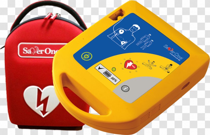 Automated External Defibrillators Defibrillation First Aid Supplies Cardiac Arrest - Yellow - Herlev Transparent PNG