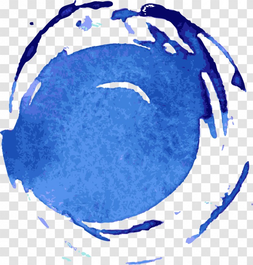 Blue Watercolor Painting Graffiti - Hand Painted Transparent PNG