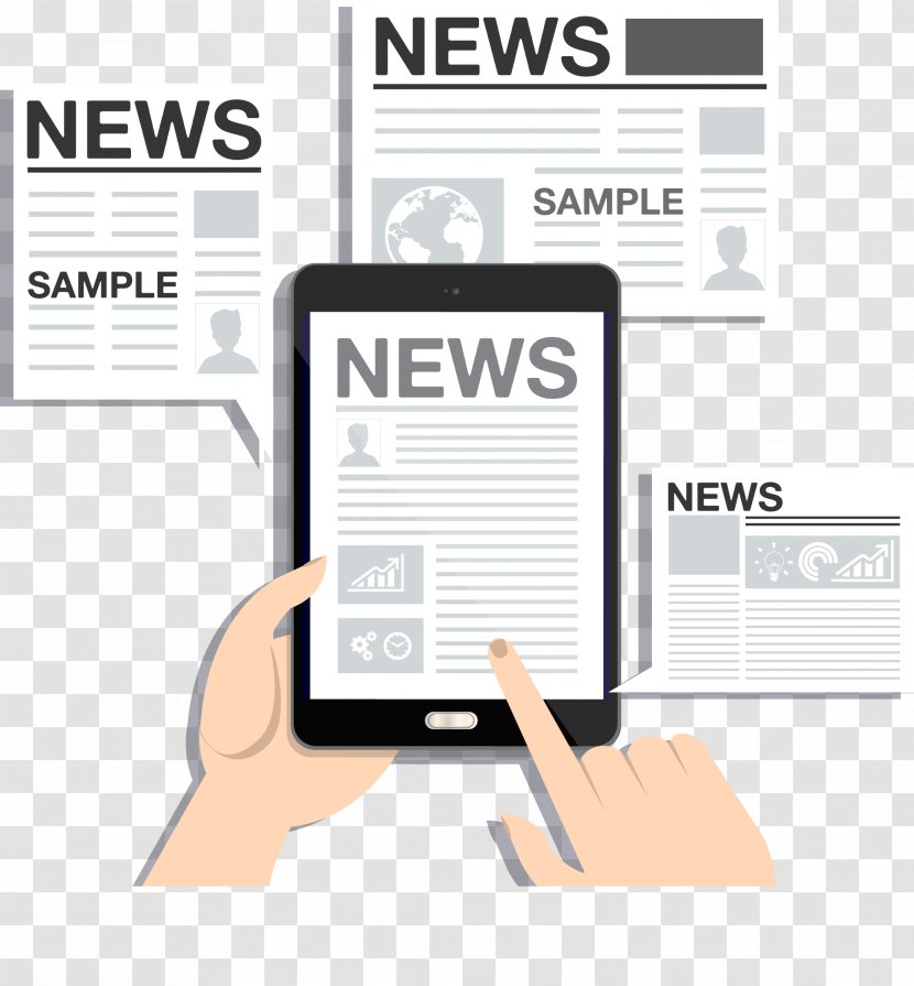 Newspaper Mobile Phone - Watching News Transparent PNG