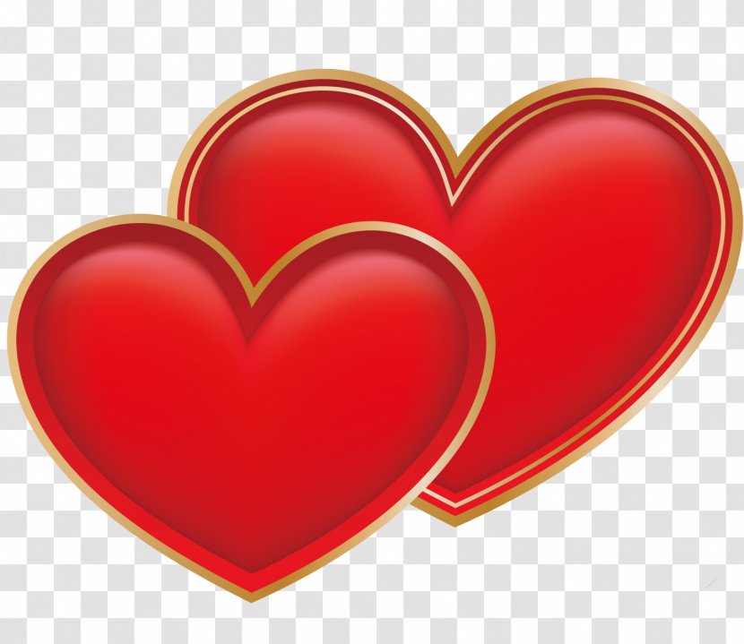 Red Euclidean Vector - Two Hearts Transparent PNG