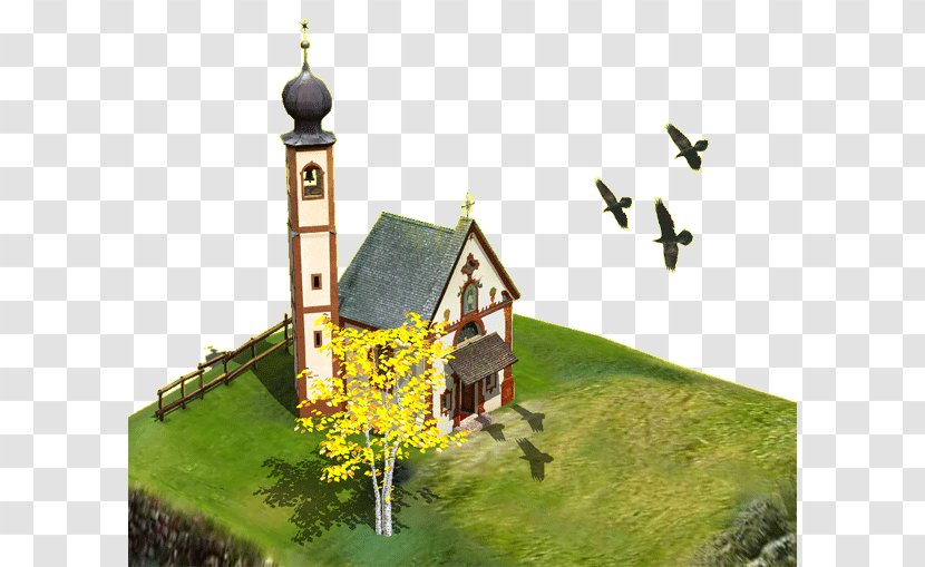 House Cottage Tree Sky - Architecture - Bernini Border Transparent PNG