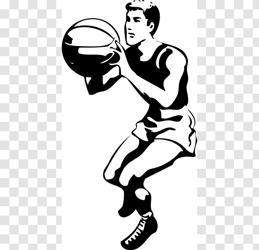 Basketball Black And White Slam Dunk Sport Clip Art - Ball - Sports Transparent PNG